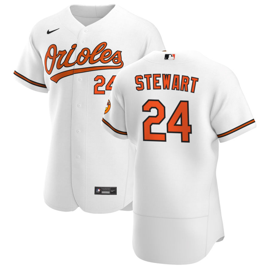 Cheap Baltimore Orioles 24 DJ Stewart Men Nike White Home 2020 Authentic Player MLB Jersey